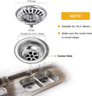 Kitchen Sink Strainer Plug Stainless Steel Thicken for Kitchen Sink, Hole Diameter 78mm Dish Drainers  Mesh Sink Strainer
