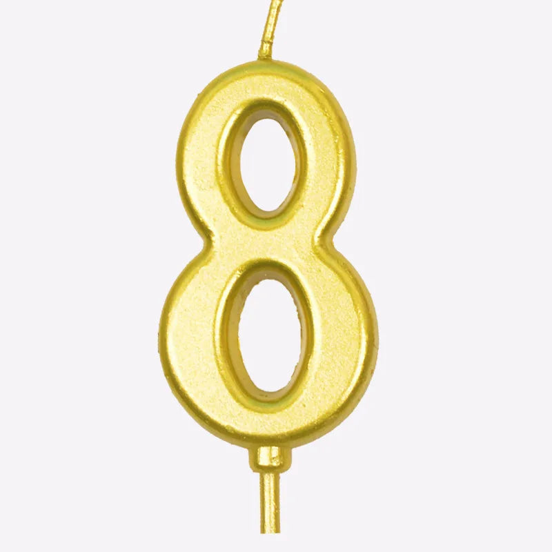 New Gold Digital Candle Birthday Number Cake Candle Drop Ship 0 1 2 3 4 5 6 7 8 9 Cake Girls Boys Baby Party Supplies Decoration