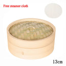 10/13/15cm  Chinese Dumplings Bamboo Steamer Cooker with Lid Dimsum Steamer Fish Rice Vegetable Basket Kitchen Cooking Tools