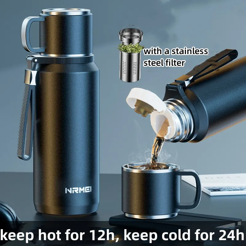 Double Wall Vacuum Flasks Stainless Steel Thermos Bottle for Tea and Coffee Large Capacity Insulated Water Bottle Thermos Cup