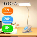 Table Lamp USB Rechargeable Desk Lamp With Clip Bed Reading Book Night Light LED Touch 3 Modes Dimming Eye Protection Light
