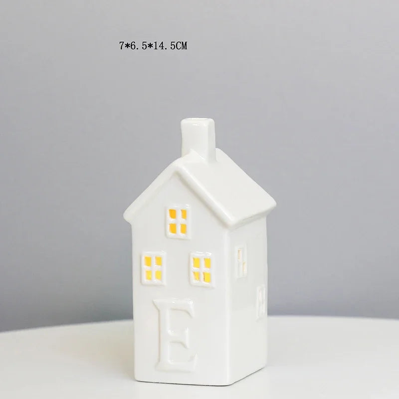 Modern Lantern House Candle Lanterns Vintage Lantern Decor for Halloween, Christmas, Home Decor, Tabletop, Fireplace Shelf Decor
