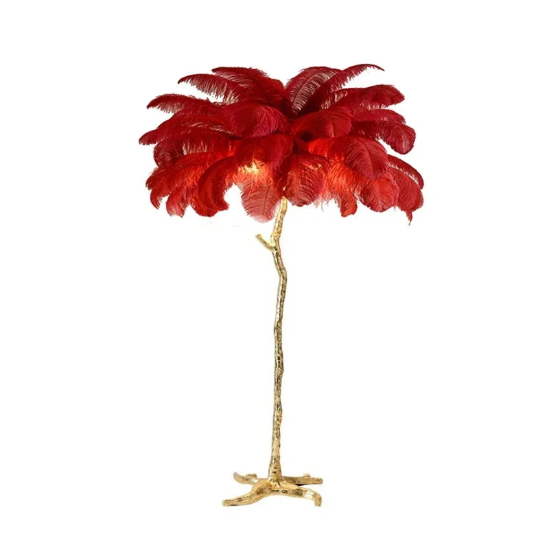 Nordic Feather Floor Lamp Light Luxury Internet Celebrity Ostrich Ins Live Broadcast Room Decoration Atmosphere Table