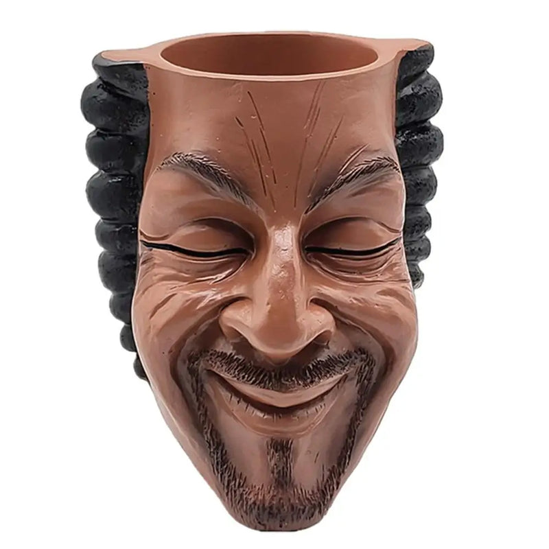 Rapper Snoop Doggs Flower Pot Human Face Vase Man Human Smile Face Planter Pot Pen Pencil Holder Desktop Home Garden Decor