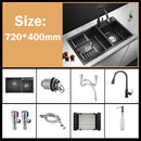 304 Stainless Steel Nano Black Kitchen Sink Vegetable Wash Basin For Home Fixture With  Faucet Drain Accessories Topmount