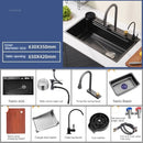 Nordic Metal Kitchen Sinks for Bar Counter Smart Digital Display with Cup Washer Sinks Light Luxury Design Sink for Dining Room