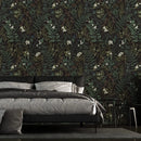 Tropical Moss Leaf Peel and Stick Wallpaper Black Floral Self Adhesive Removable Floral Contact Paper for Bedroom Walls Cabinets