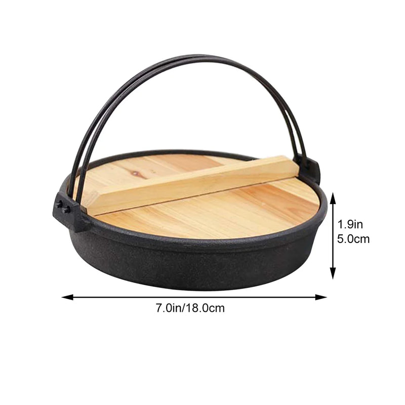 Hot Pot Camping Cooking Stove Cookware Hanging Stewpan for Home Japanese Style Griddle Soup Frying Cast Iron
