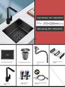 Household Black Sink for Kitchen Italian Metal Dry Handmade Kitchen Sinks Simple Small Light Luxury Kitchen Sinks for Bar