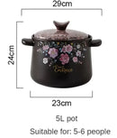 Terracotta Casserole Korean Flower Clay Pot Ceramic Soup Pots Saucepan Stewpan Cooking Pan Home Kitchen Supplies Cookware