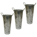 3Pcs Flower Pot Vase Flower Bucket Metal Floral Buckets Jug French Milk Galvanized Holder Country Rustic Planter Flowers Florist