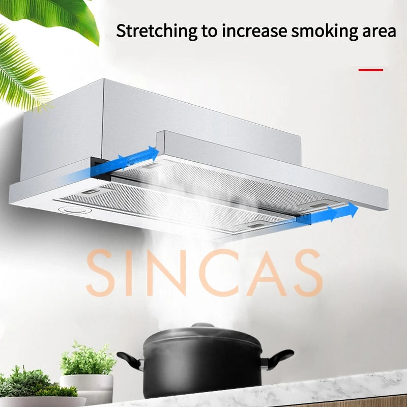 Range Hood For Kitchen Rental RoomTop Suction Kitchen Drainage Kitchen Ventilator Large Suction Exhaust Hood Pull  Easy to Clean