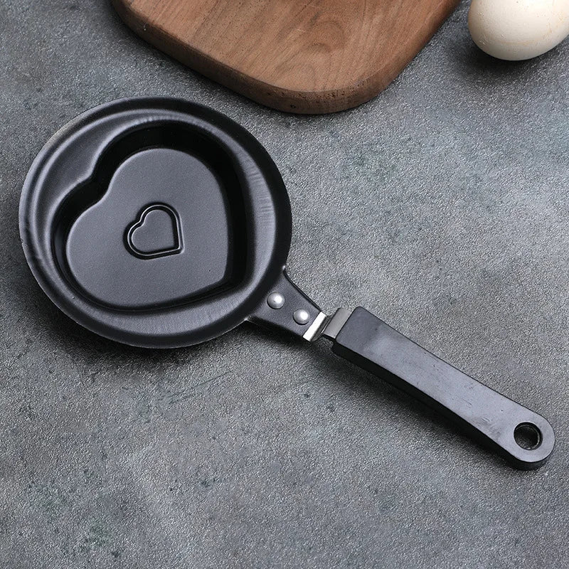 DIY Mini frying pan Breakfast Heart-Shaped Omelet Pan Cartoon Frying Pan Heart-Shaped Non-Stick Egg Non-stick Cookware Pan Mold