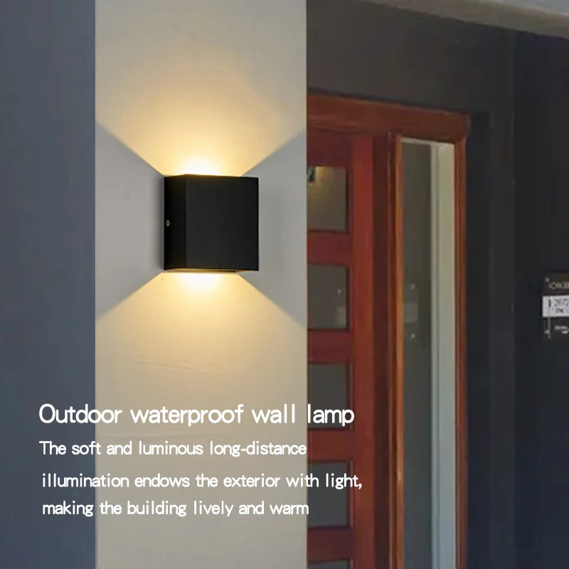 6W 12W lampada LED Aluminium wall light Square LED wall lamp Waterproof IP65 Courtyard Gard bedside room bedroom wall decor arts