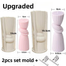 Upgraded Knot Cylindrical Candle Silicone Mold Bow Knot Stripe Cylindrical Candle Mold Vase Shape Candle Acrylic Plastic mold