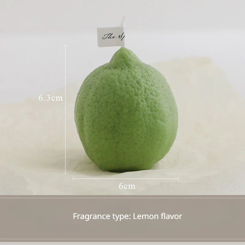 INS Decorative Fragrance Gift Lemon Candle DIY Fragrance Birthday Gift with Hand Gift Imitation Fruit Candle Scented Candles