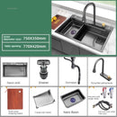 Nordic Metal Kitchen Sinks for Bar Counter Smart Digital Display with Cup Washer Sinks Light Luxury Design Sink for Dining Room