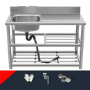 Household Vegetable Washing Basin with Bracket Commercial Stainless Steel Kitchen Sinks Kitchen Workbench Washing Single Sink