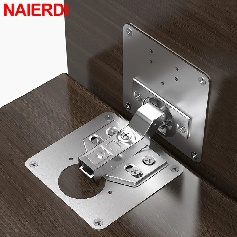 NAIERDI Stainless Steel Hinge Repair Plate Furniture Cabinet Door Panel Connection Plastic Repair Plate Hardware Accessories