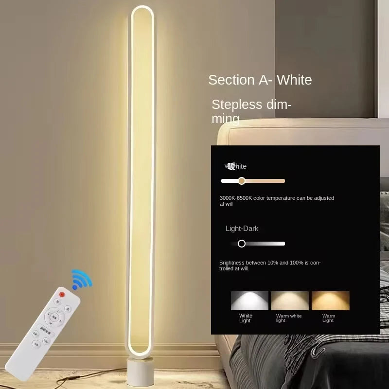 RGB Minimalist Floor Lamp, Living Room, Bedroom, Study, Bedside Lamp, Eye Protection LED Remote Control Dimming Ambient Light