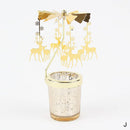 Rotating Candle Stick Holder Gold Candlestick Home Decoration Romantic Valentine's Gift Party Room Decor Carousel Candle Stand