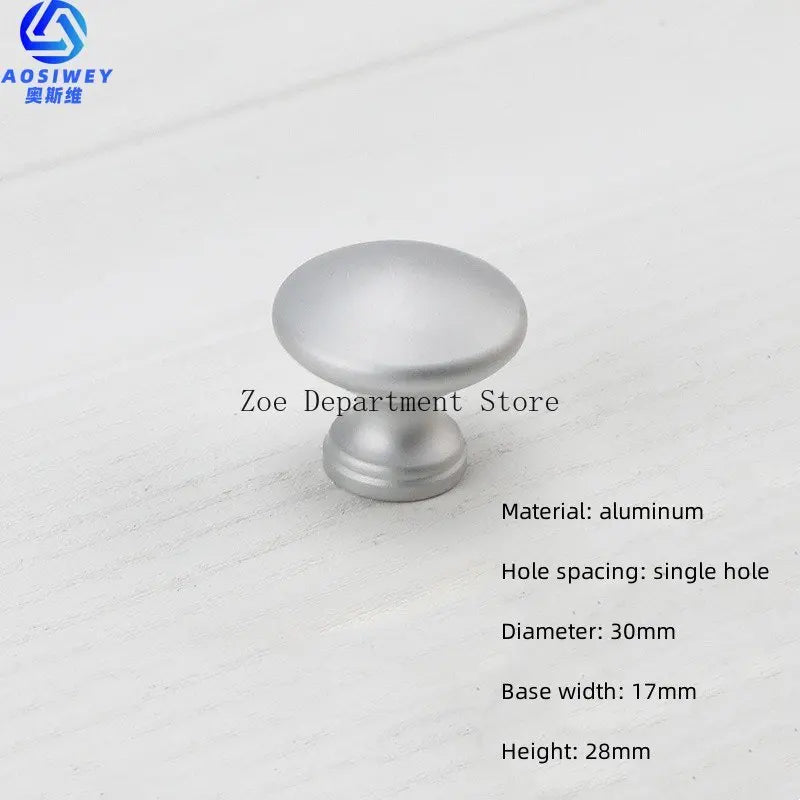 Space Aluminum Single Hole Handle Modern Wardrobe Drawer Round Knob Silver/black/gold Kitchen Cabinet Furniture Small Handle