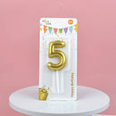 1Pc Festive Party Supplies Birthday Candles Digital Candle Cake Topper Gold Balloon Design Number 0-9 for Baking Dessert