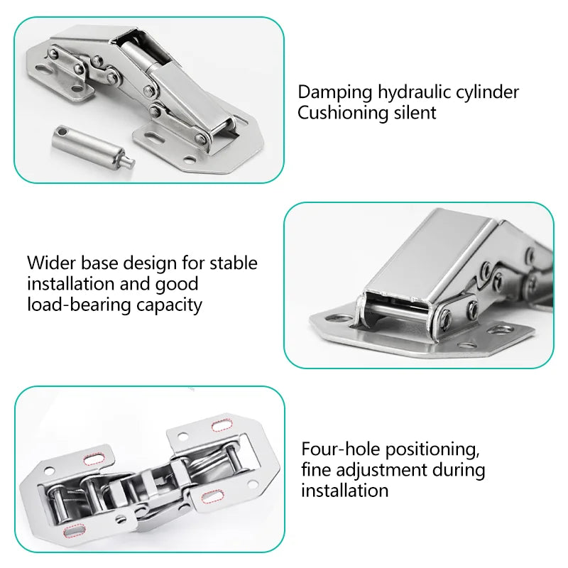 Steel Cabinet Hinges No-Drilling Slot Cabinet Door Bridge Hinges Kitchen Cabinet Cupboard Hinges Furniture Hardware Cushion Hing