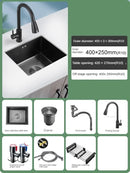 Household Black Sink for Kitchen Italian Metal Dry Handmade Kitchen Sinks Simple Small Light Luxury Kitchen Sinks for Bar