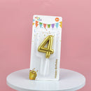 1Pc Festive Party Supplies Birthday Candles Digital Candle Cake Topper Gold Balloon Design Number 0-9 for Baking Dessert