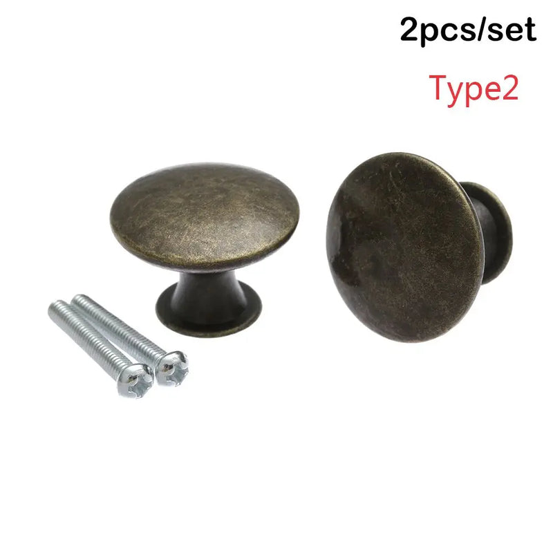 2Pcs Round Shape Wardrobe Pulls Drawer Knob Cabinet Pulls Kitchen Cupboard Door Handle Practical Furniture Fittings Hardware