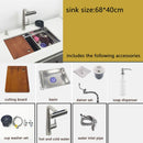 304 stainless steel undermount or Above Mount kitchen sink Washing Basin with Multifunctional waterfall kitchen faucet