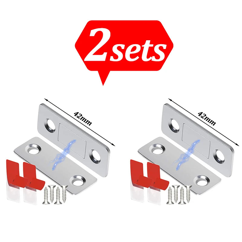 Strong Magnetic Cabinet Catches Ultra-Thin Door Magnets Stops Invisible Adhesive Drawer Magnet Catch for Kitchen Closet Closer