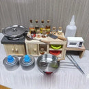 Dollhouse Mini Kitchen Furniture Toys Full Set Models for Doll House Kitchen Furniture Decorative Accessories