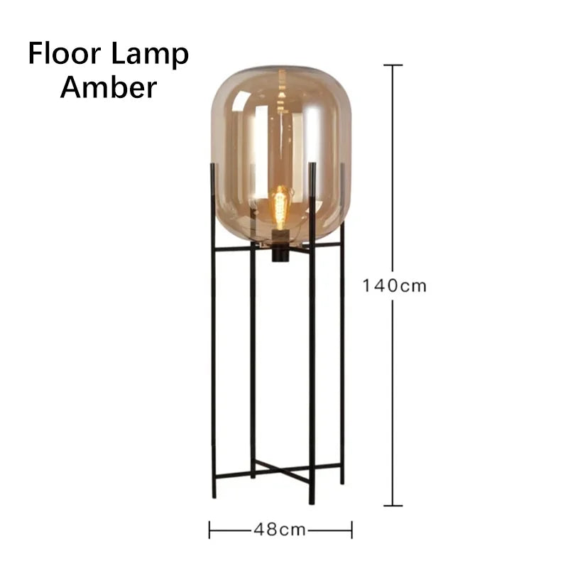 Nordic Minimalist Luxurious Glass Led Floor Lamp Designer Bedroom Bedside Table Light High-end Living Room Decoration Lighting