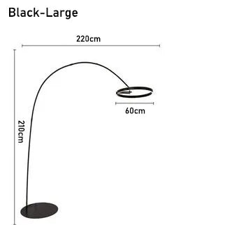 Nordic circular fishing floor lamp, modern LED art lamp, living room, sofa, home decoration floor lamp