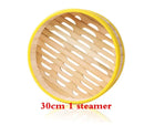 Bamboo wooden Steamer Kitchen Cookware Fish Rice Dim Sum Basket Rice Cooker With Lid food stuffed bun steamer 12” bamboo steamer
