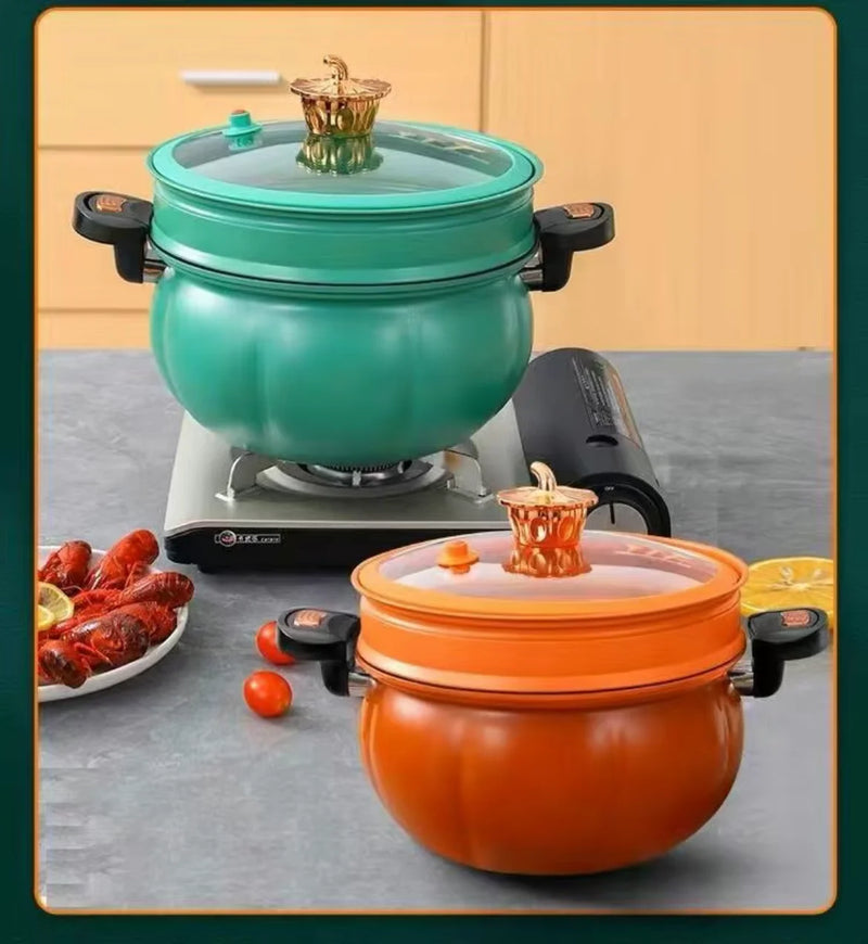 Slow Stewed Soup Pot，Pumpkin，Multifunctional Non Stick Pot for Gas Stove,Micro Pressure Pot, New Home Type Soup Pot, Universal