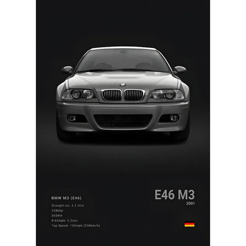 Luxury Black Classic latest sports car F80 M3 M4 M5 Z8 G80 B-BMW Cool Poster Home living room Wall Art Garage Room Decor