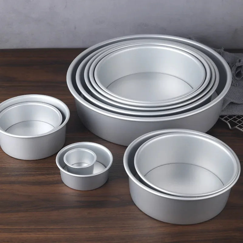 2-9 Inches Round Cake Mold with Removable Bottom DIY Aluminum Alloy Baking Cheesecake Pan Mould Fondant Dessert Decoration Tools