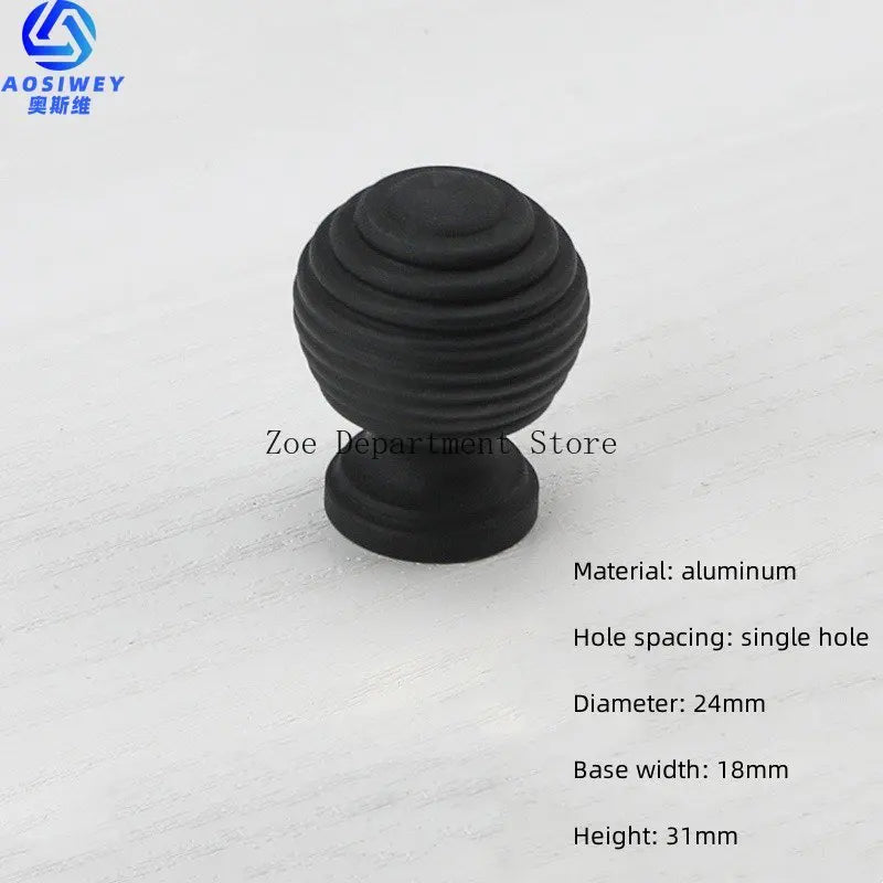 Space Aluminum Single Hole Handle Modern Wardrobe Drawer Round Knob Silver/black/gold Kitchen Cabinet Furniture Small Handle