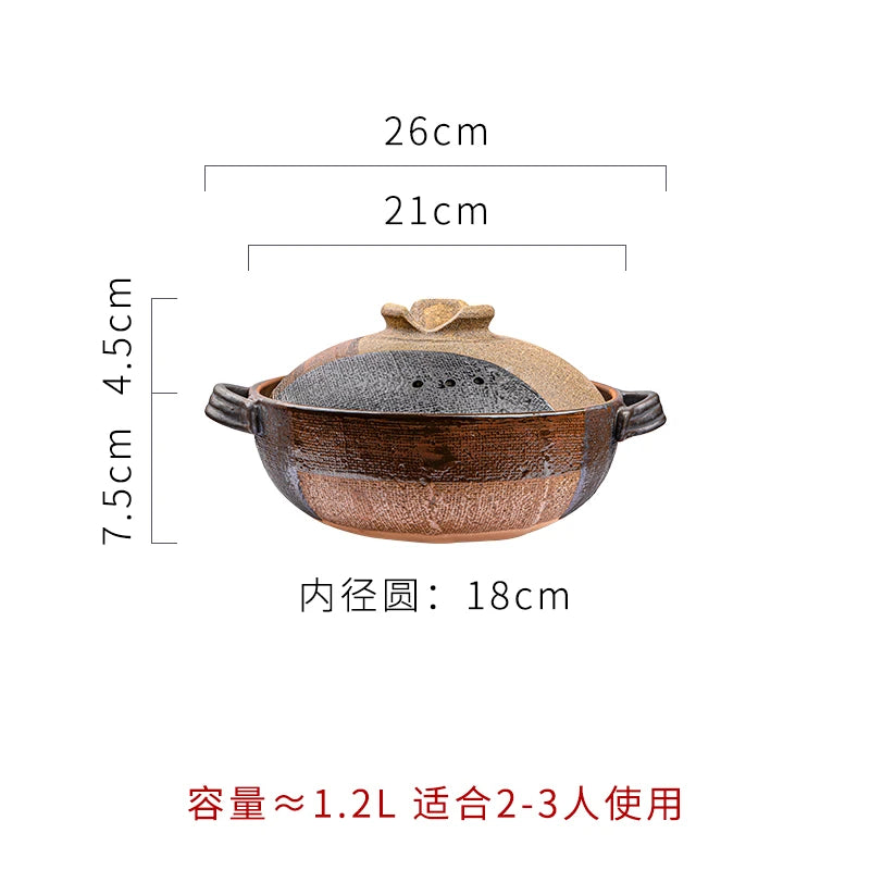 Japanese casserole small breakfast stew pan rice soup stewpan high temperature resistant ceramic clay pot gas cooker