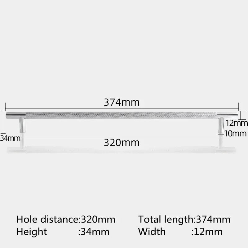 KK&FING Round Rod Knurled Carved Aluminum Alloy Furniture Door Handles Cabinet Drawer Knobs Bedroom Wardrobe Door Pulls Hardware