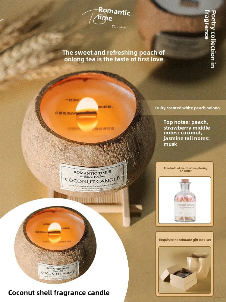 Coconut Scented Candle Shell Gift Box Niche Premium Girls Gift Christmas Souvenir Fragrance Set Ornament