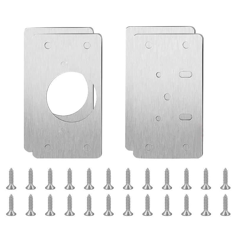 2-10Pcs Cabinet Hinge Repair Plate Kit Kitchen Cabinet Hinge Repair Plate Stainless Steel Hinge Door Hinge Mounting Fixing Plate