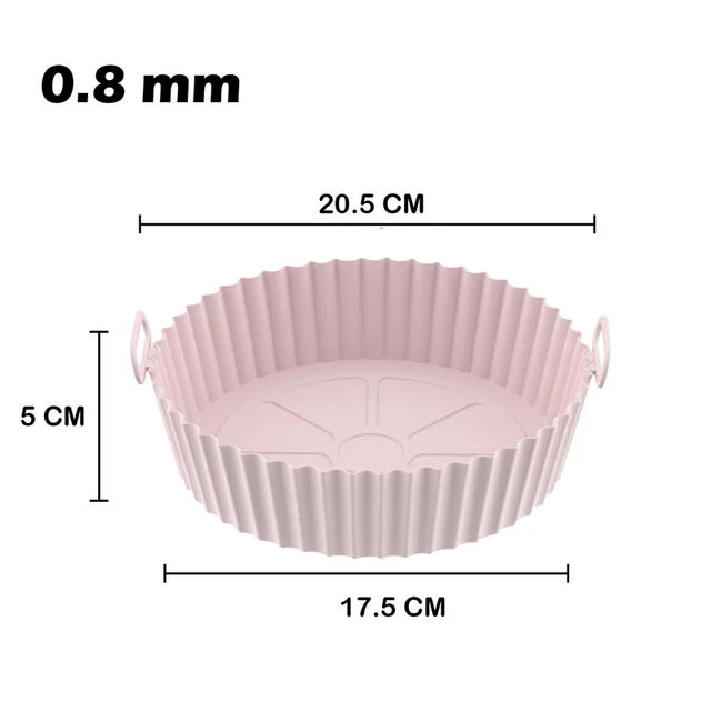 Round Air Fryer Accessories Silicone Tray Mat Grill Pizza Oven Baking Trays Pan Mats Chicken Basket Mat AirFryer Silicone Pots