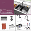 Nordic Metal Kitchen Sinks for Bar Counter Smart Digital Display with Cup Washer Sinks Light Luxury Design Sink for Dining Room