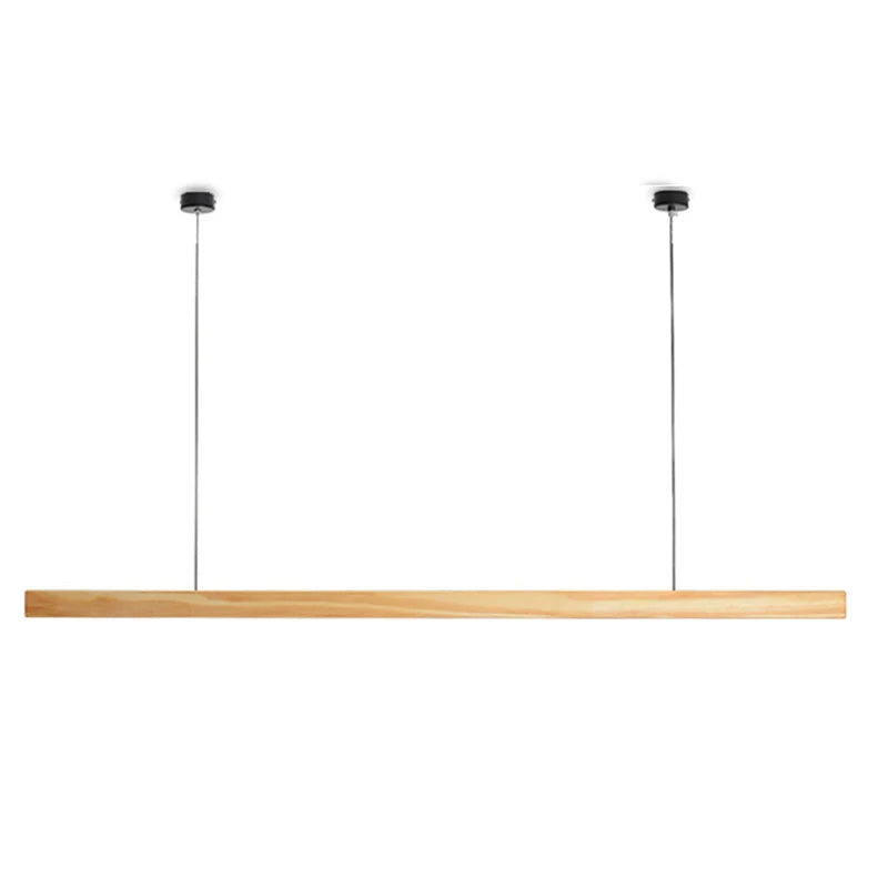 Wooden Pendant Lights Hanging Lamp Modern Table LED Long Linear Light Kitchen Island Lighting for Dining Living Room Office