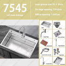 304 Stainless Steel Multifunctional Kitchen Sink Large Capacity Single Bowl Vegetable Workstation Wash/Cut/Drain in One Full Set