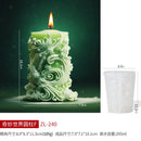 Wave cylindrical candle silicone mold with irregular geometric shape twisted stripes cylindrical candle mold resin gypsum mold